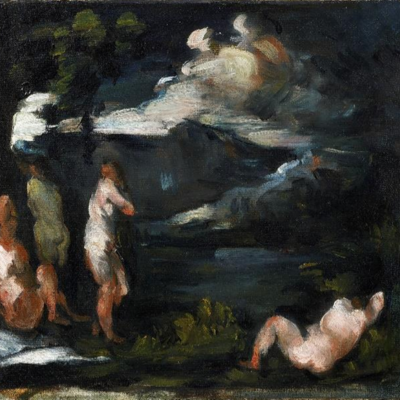 Paul Cezanne - Les Baigneuses devant la montagne Sainte-Victoire, circa 1870
